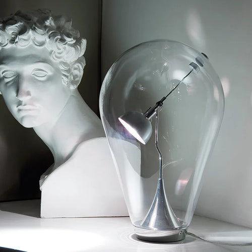 lampe de bureau magnétique moderne en verre transparent réglable - vue 5 sur 8