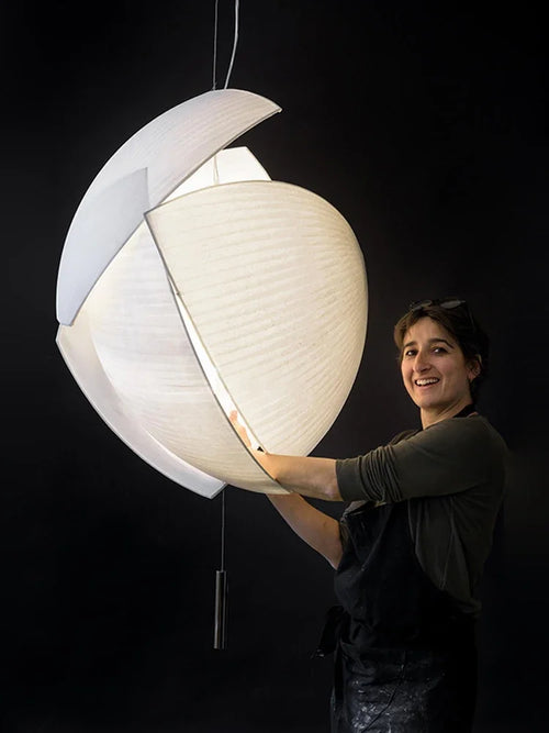 Japonais Wabi Sabi tissu concepteur suspension LED lumières salon salle à manger lustres éclairage décor à la maison lampes suspendues luminaires - vue 6 sur 12