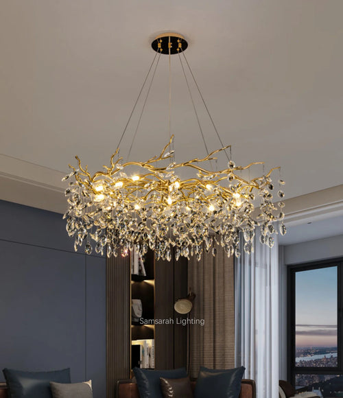lustre en cristal de luxe pour décoration intérieure élégante - vue 2 sur 10