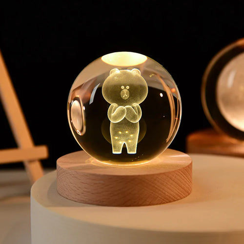 boule de cristal 3D système solaire gravé cadeau décoratif - vue 18 sur 32