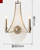 applique murale à bougie led éclairage cristal rétro décoratif