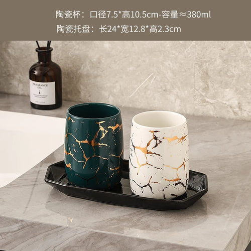 tasse en céramique marbrée haut de gamme pour couples décorative - vue 23 sur 26