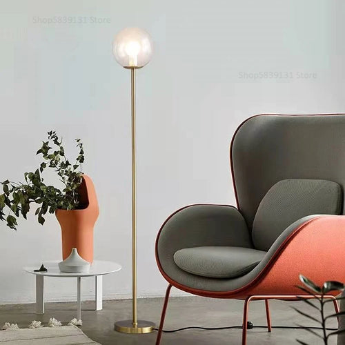lampadaire led en verre laiteux nordique créatif vertical - vue 5 sur 11
