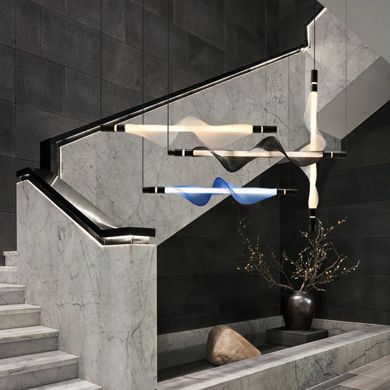 lustre design led acrylique tendance éclairage moderne 2024 - vue 10 sur 18
