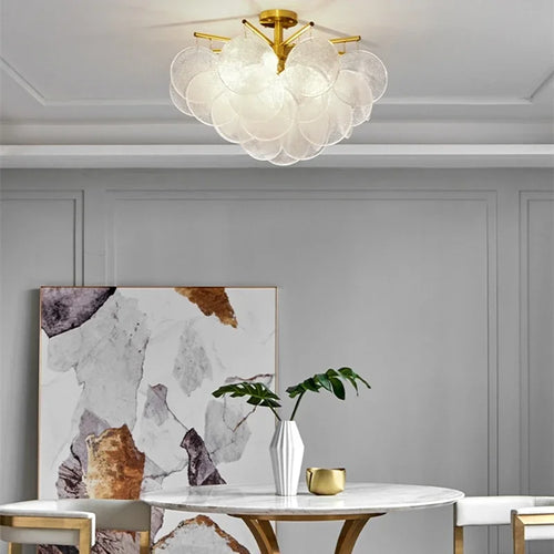 lustre moderne en verre et métal pour un décor élégant - vue 3 sur 9