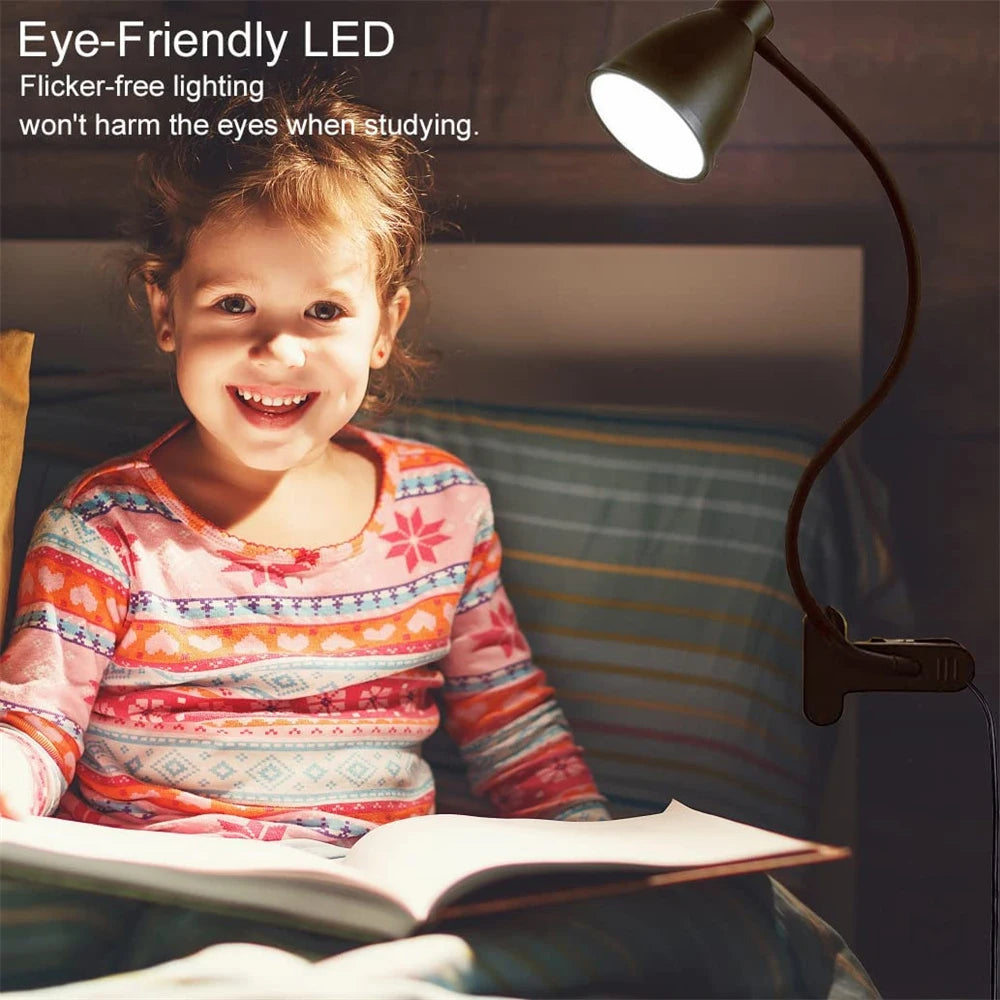 38 LED Desk Lamp 3 Color Modes 10 Brightness Dimmer Reading Light Auto Off Timer Desk Light Flexible Gooseneck Clip Book Light - vue 6 sur 7