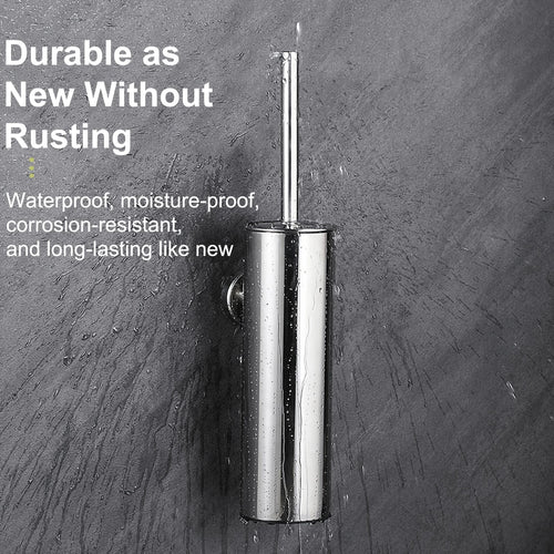 brosse de toilette murale en acier inoxydable durable pour salle de bain - vue 5 sur 7