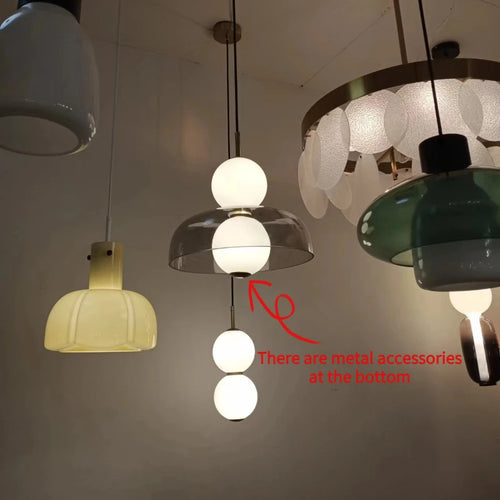lustre moderne en verre pour éclairage intérieur élégant - vue 6 sur 8