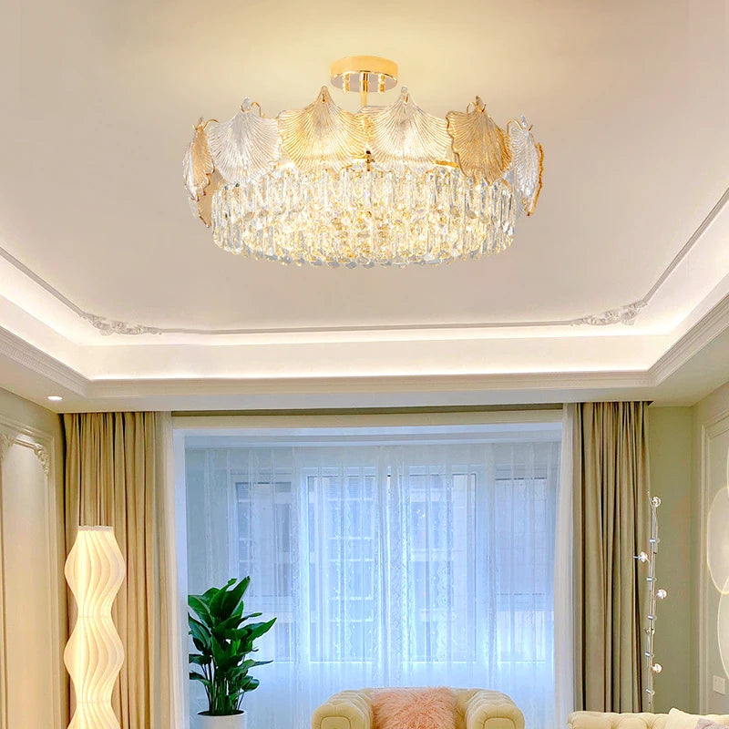 lustre en verre cristal design moderne pour intérieur élégant - vue 4 sur 14