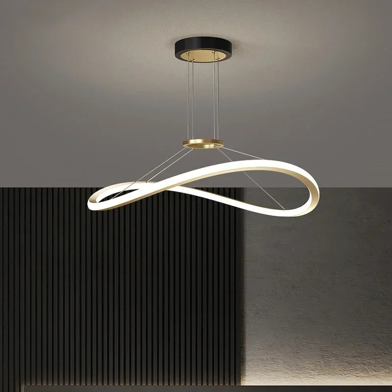 lustre moderne à led pour décoration intérieure réglable - vue 5 sur 12