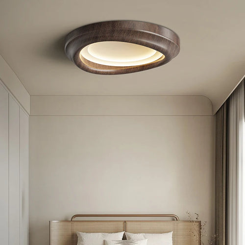 plafonnier led encastré imitation noyer spectre complet moderne - vue 5 sur 12