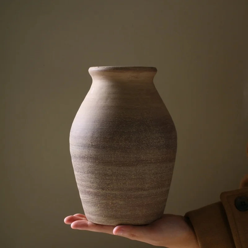 vase rétro en céramique fait main pour décoration fleurs séchées - vue 6 sur 6