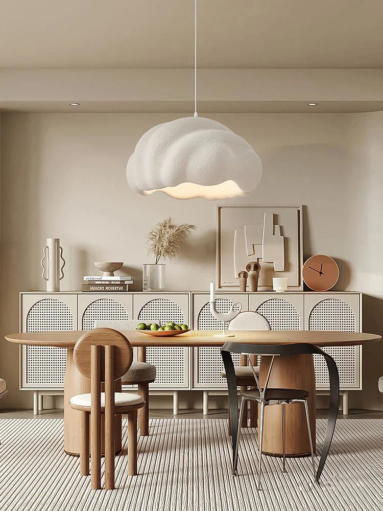 suspension Nordique minimaliste créatif nuage Wabi Sabi crème Style Led lustre Restaurant Bar décor à la maison lampe salle à manger lumières
