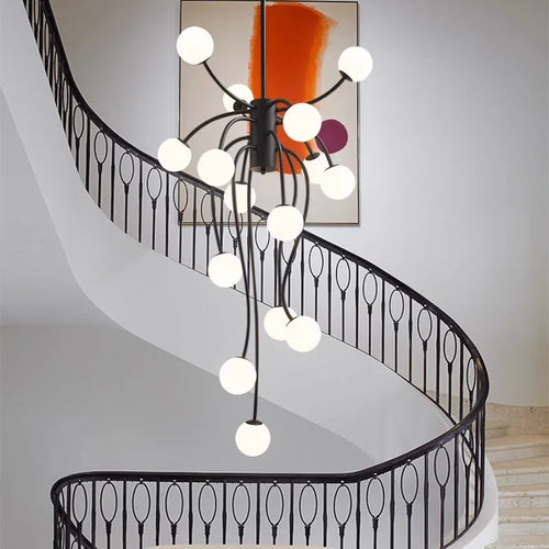 Nordic home decoration, stair chandelier, living room and dining room Pendant lights, ceiling light, indoor lighting - vue 6 sur 8