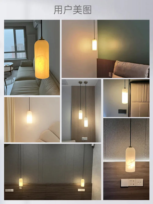 lustre en marbre design moderne pour bar restaurant - vue 5 sur 9