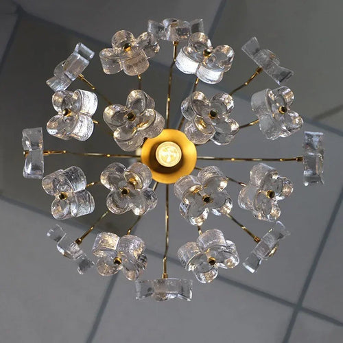 lustre rétro en fer et verre pour décoration intérieure - vue 3 sur 8