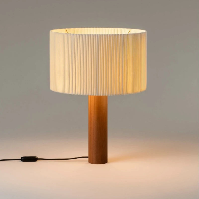 lampe de table vintage en bois massif minimaliste wabi-sabi