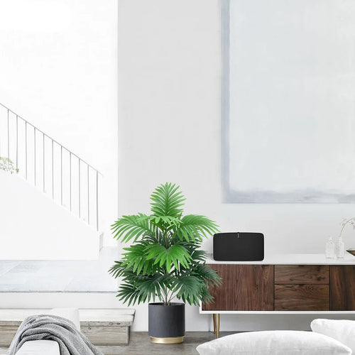 faux palmier en plastique feuilles cycas pour décoration intérieure jardin - vue 2 sur 8