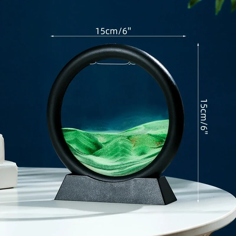 sablier en verre 3d paysage de sable en mouvement décoration artistique - vue 51 sur 54