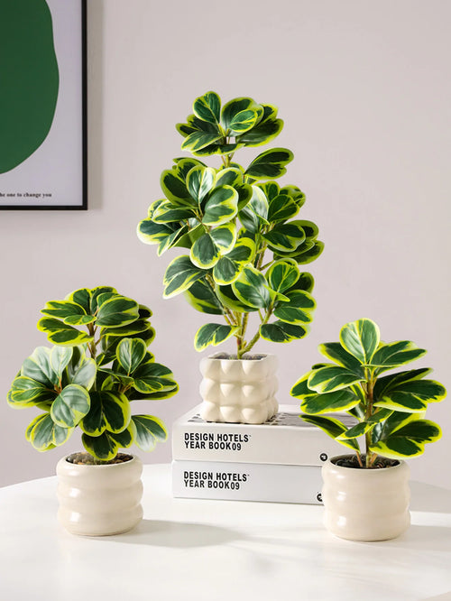 petites plantes artificielles feuilles de cœur décoration intérieure et extérieure - vue 7 sur 9