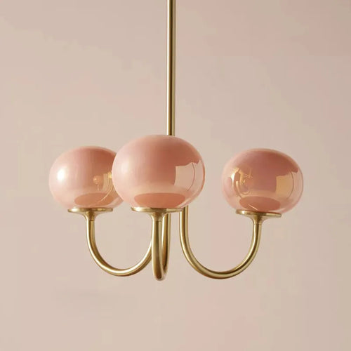 Lustre suspendu vintage en verre blanc - vue 3 sur 10