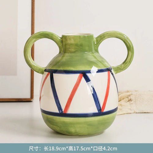 vase en céramique peint à la main avec oreilles décoratif amusant - vue 3 sur 11