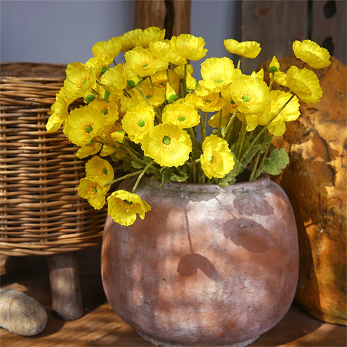 fleurs artificielles coquelicots en soie pour décorations et bouquets - vue 4 sur 12