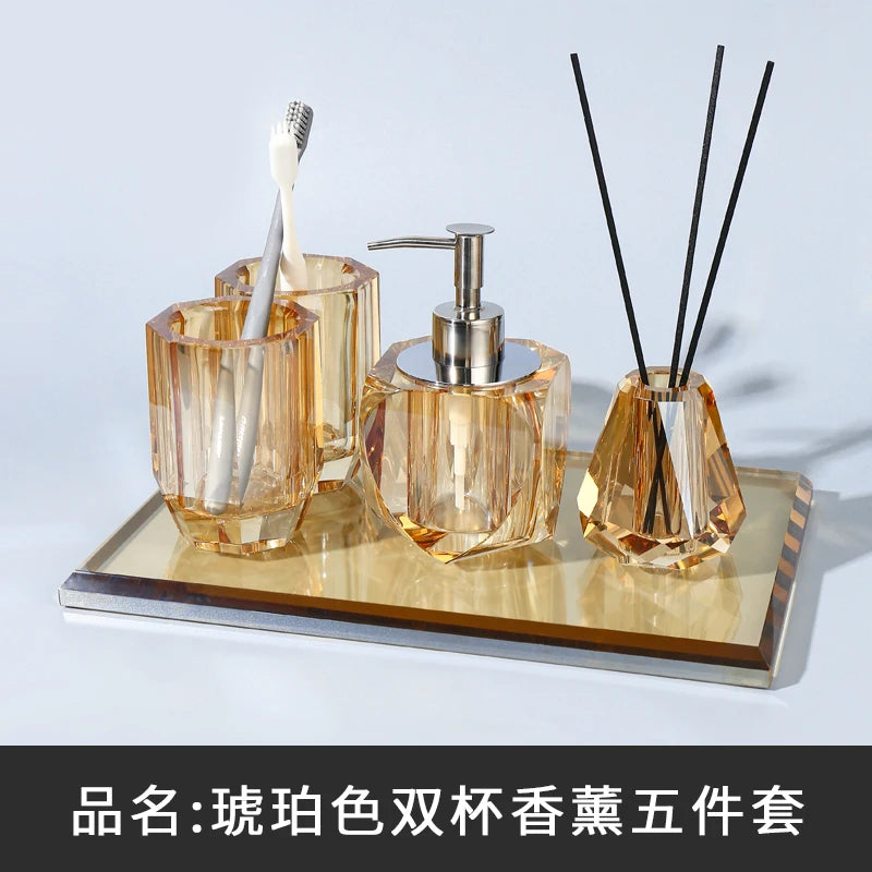 ensemble de produits de toilette en cristal et verre - vue 4 sur 18