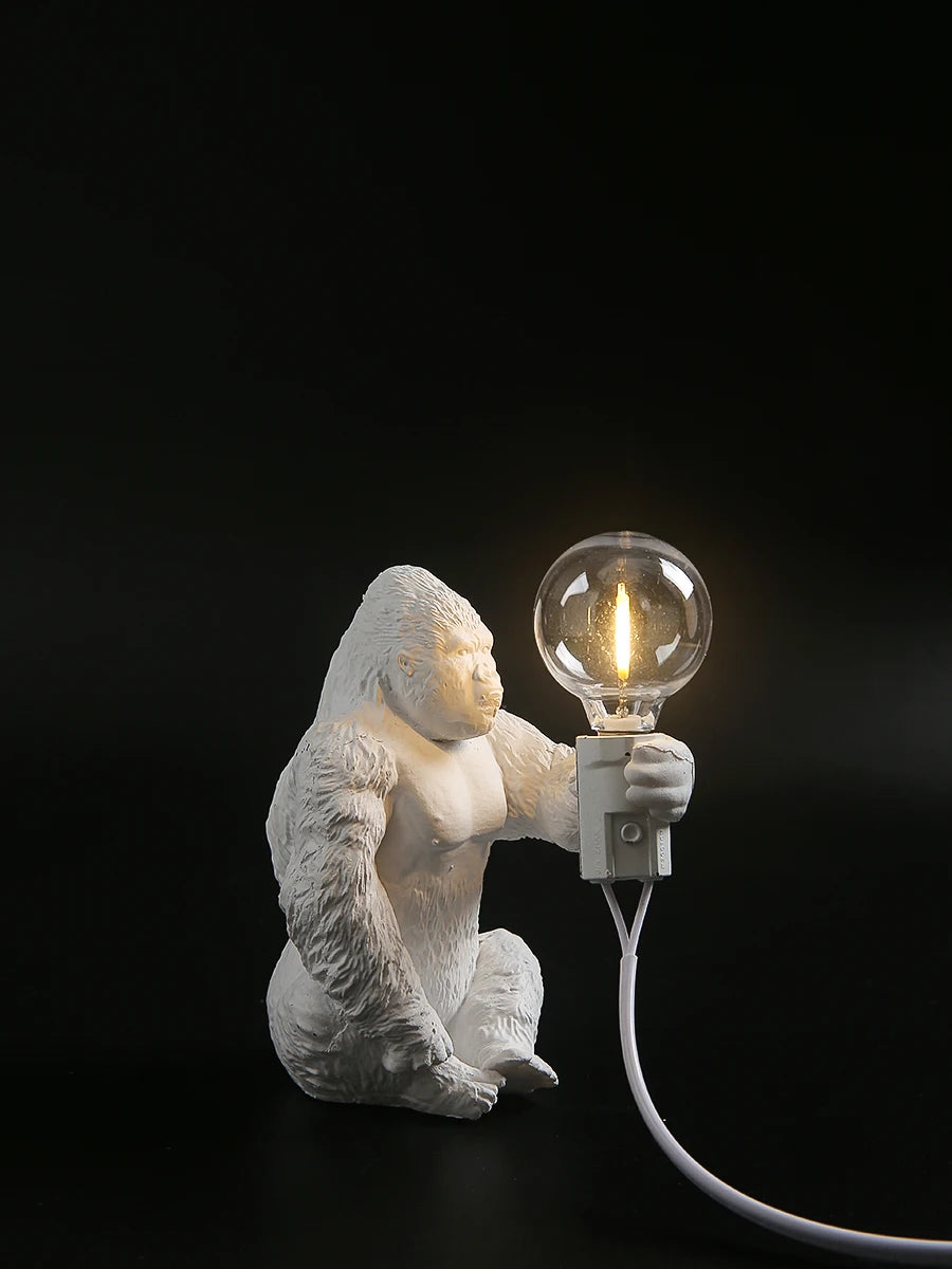lampe à poser nordique king kong en résine personnalisable animaux