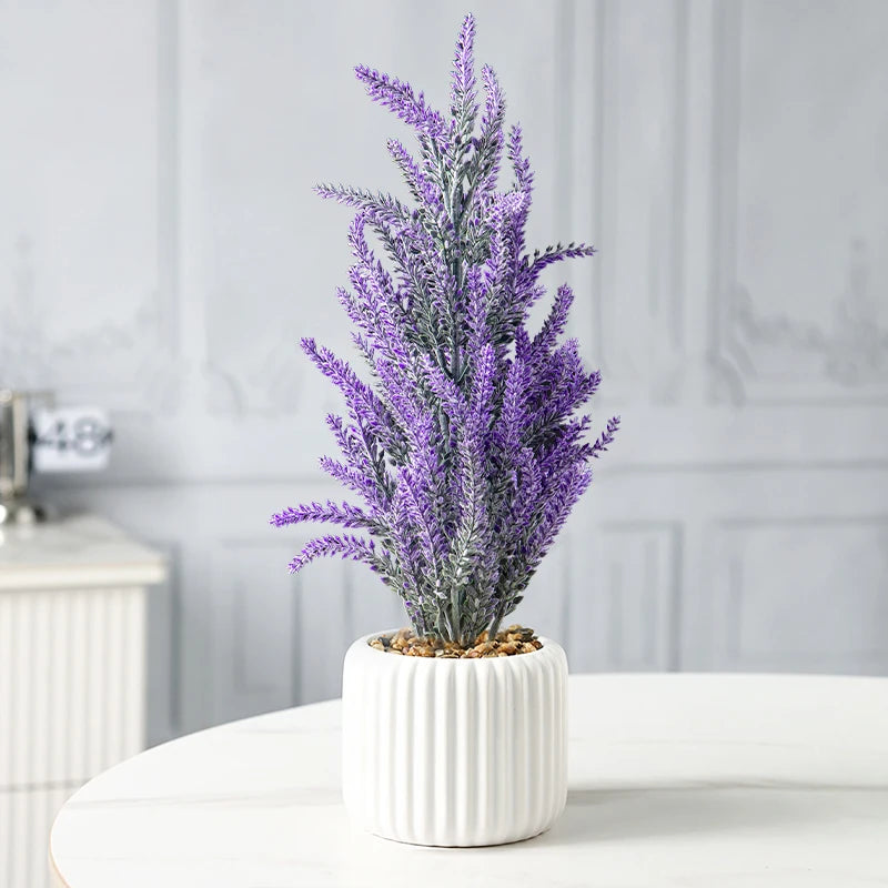 bouquet de fleurs artificielles lavande et blé décoration intérieure et extérieure - vue 2 sur 6