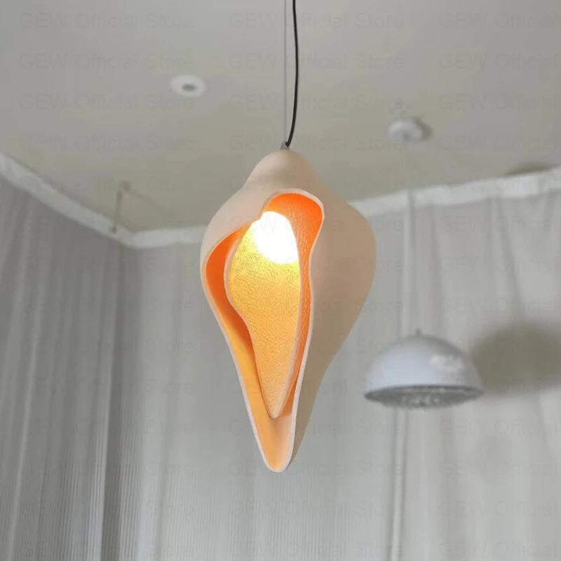 lustre moderne en plâtre design créatif conque suspension - vue 5 sur 9