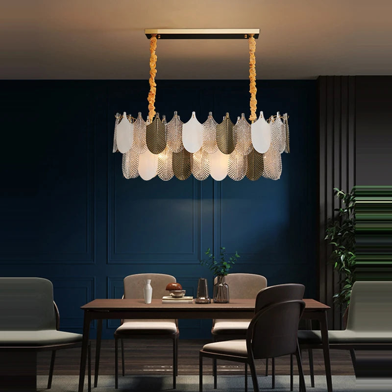 suspension moderne en acier inoxydable et verre décoratif - vue 4 sur 13