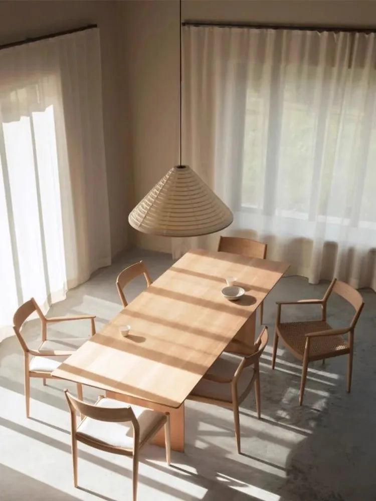 lustre japonais wabi sabi en papier de riz led - vue 5 sur 8