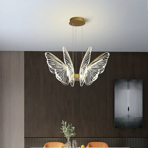 lustre papillon moderne en acrylique pour décoration intérieure - vue 7 sur 8