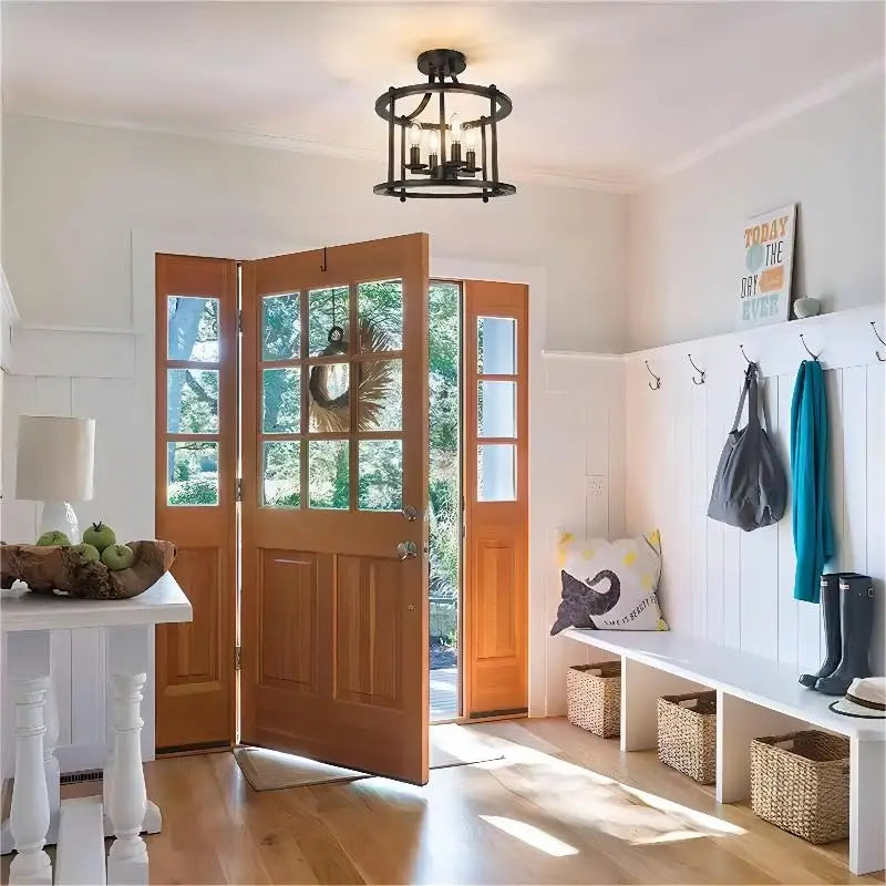 plafonnier led multi-têtes style industriel rétro américain décoratif - vue 7 sur 9