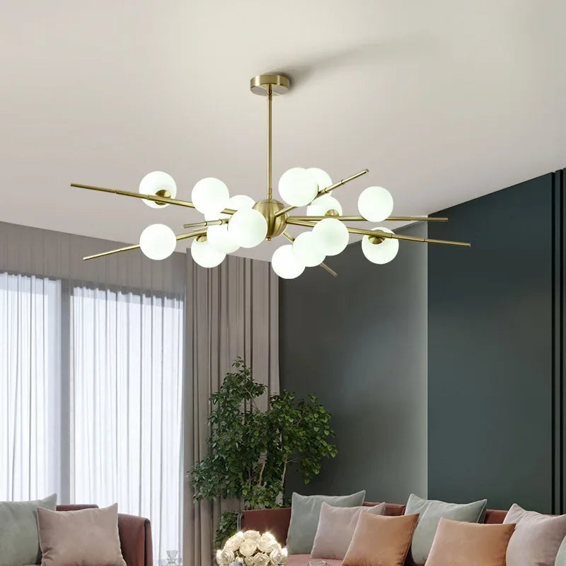 suspension LED en forme de boule de verre design moderne - vue 4 sur 10