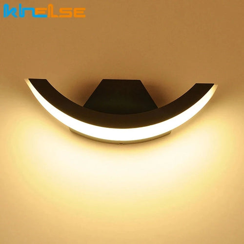 12W/18W Outdoor Garden LED Wall Lamp Balcony Aisle Engineering Villa Wall Light Porch Corridor Waterproof Arc Style Sconce Light - vue 4 sur 8