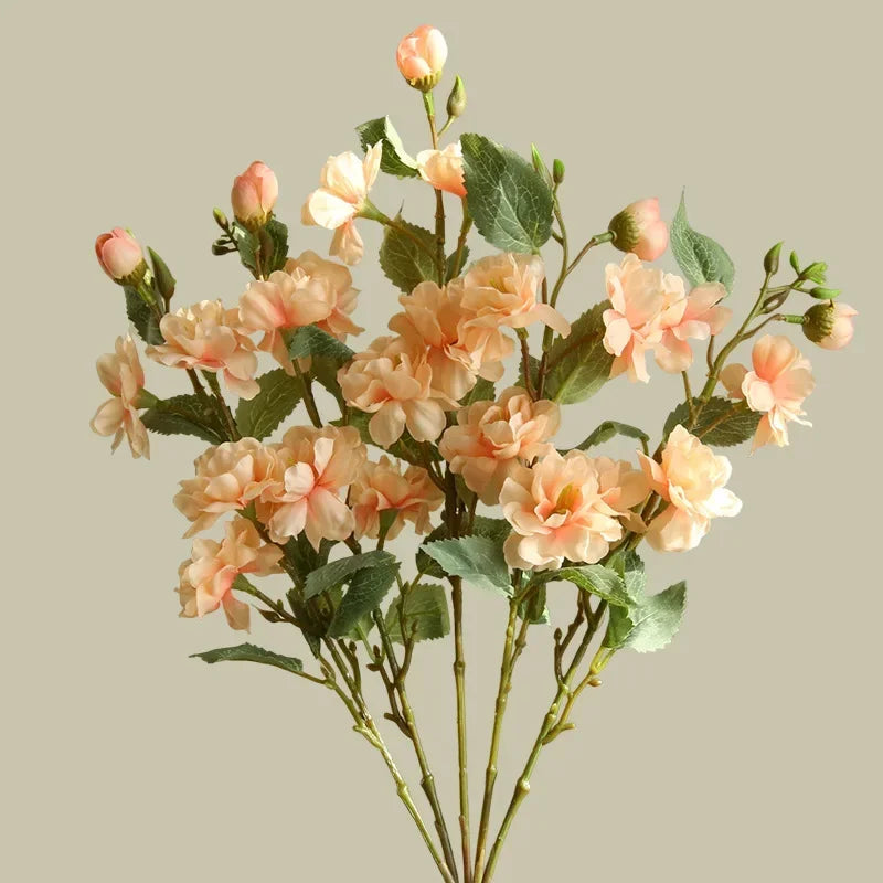 bouquet de camélias en soie pour décoration florale artificielle - vue 9 sur 10