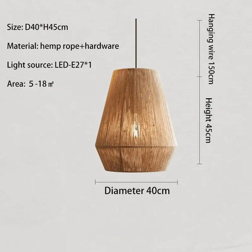 suspension en rotin japonais style wabi sabi pour espaces rustiques - vue 8 sur 16