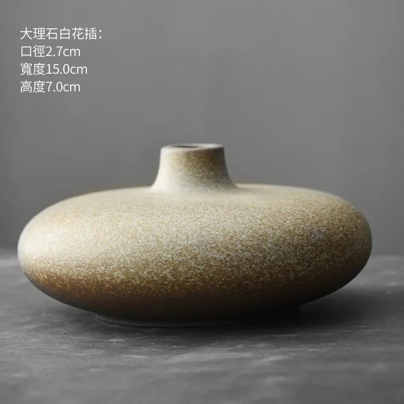 vase en terre cuite japonais imitation pierre vintage pour fleurs - vue 10 sur 21