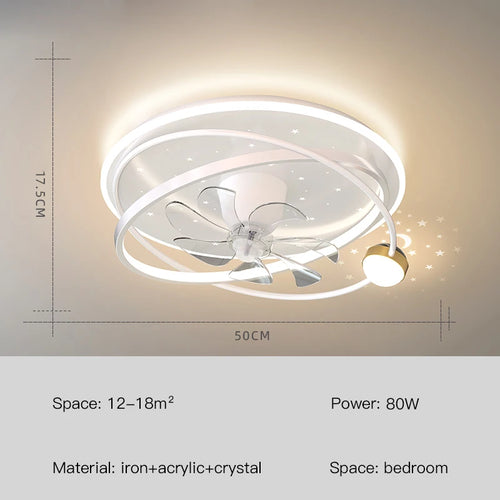 lustre moderne avec lumières et ventilateur intelligent pour intérieur - vue 11 sur 10