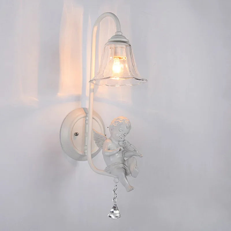 applique murale moderne en résine d'ange pour éclairage d'étude - vue 5 sur 7