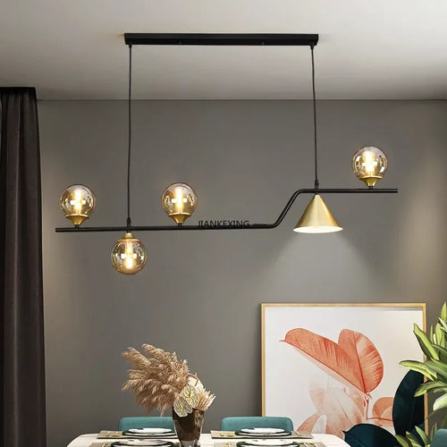 lustre led en verre pour bar et décoration de maison - vue 2 sur 9