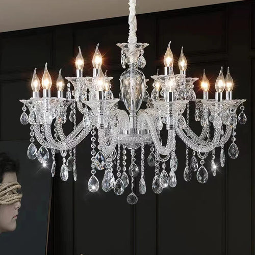 lustre moderne en verre cristal pour espace de luxe - vue 5 sur 13