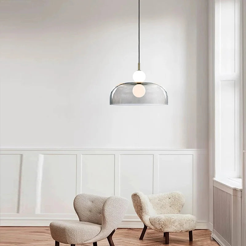 lustre moderne en verre pour éclairage intérieur élégant - vue 4 sur 8