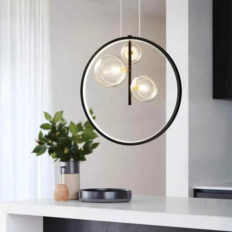 suspension moderne en verre à bulles pour restaurant et décoration intérieure - vue 4 sur 9