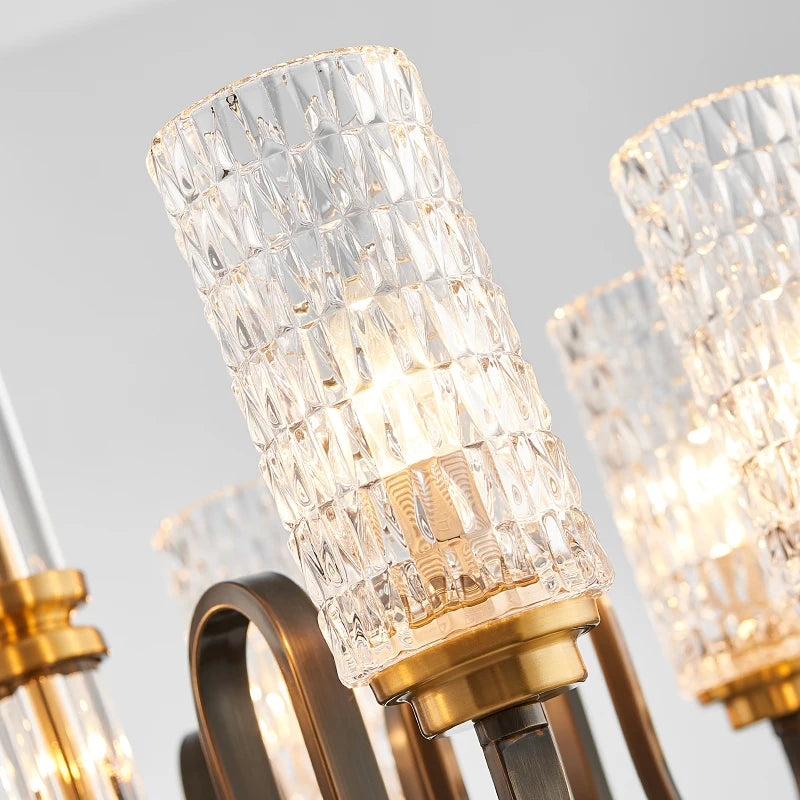 lustre rétro industriel en fer et verre suspendu à led - vue 6 sur 9