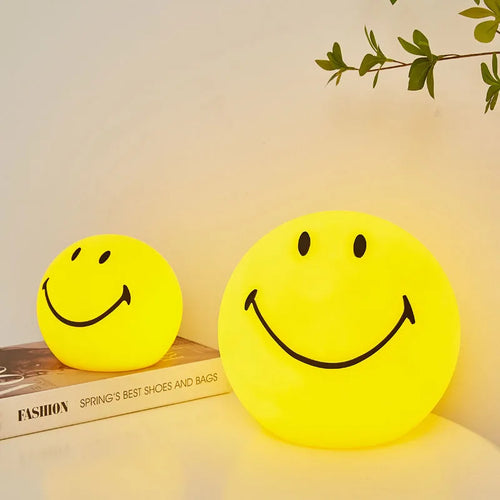 Simple sourire visage Led veilleuses USB Rechargeable PE lampe de nuit chambre d'enfants Protection des yeux chambre chevet décor lampe de bureau - vue 6 sur 6