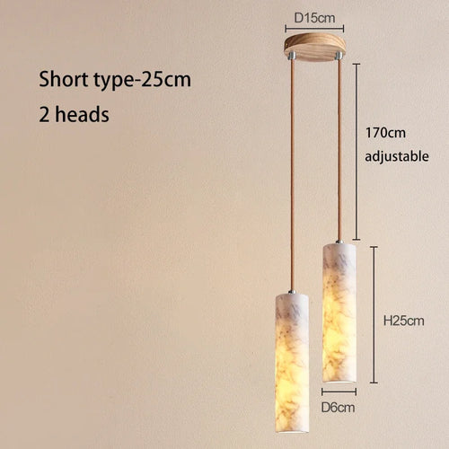 lustre wabi-sabi en marbre naturel pour hôtel design - vue 10 sur 10