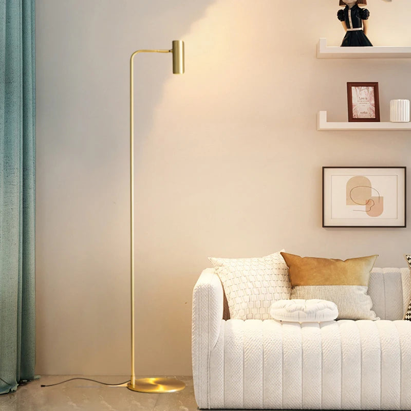 lampadaire en laiton minimaliste rotatif avec 3 gradations - vue 2 sur 8